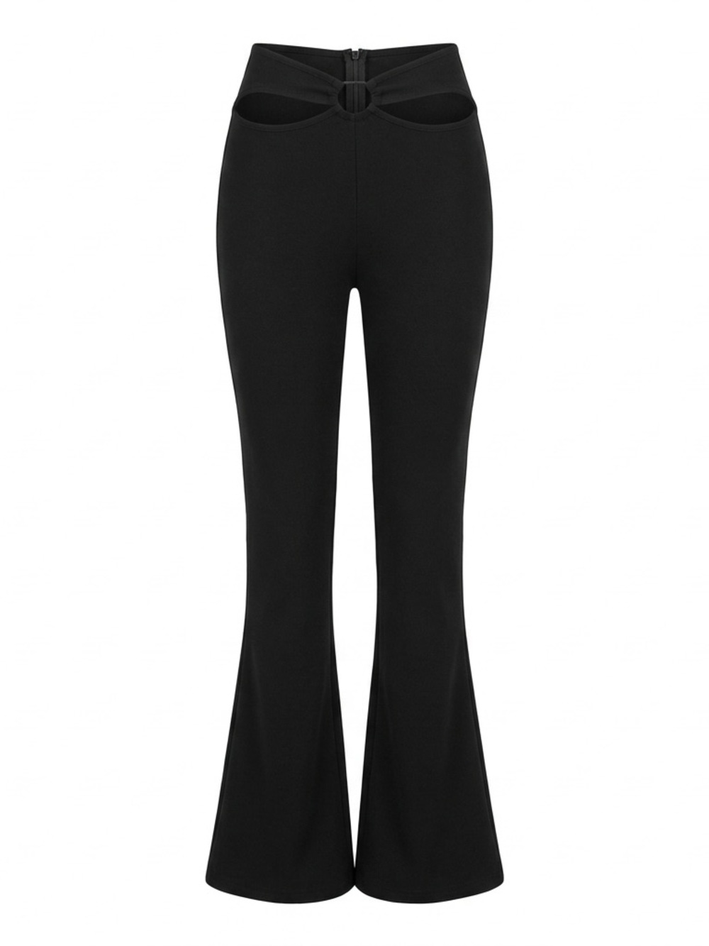NWT ZAFUL Cutout Ring High Waist Flare Women's Pants S Black Y2K Festival Party